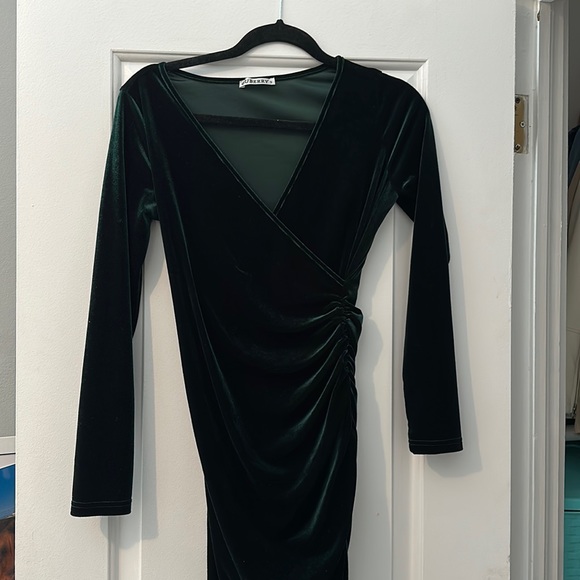Velour Dress- Green